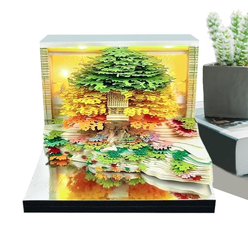 yanzisura 3D-Kalender – Skulpturenkalender 2026 – Papier zum Abreißen von Skulpturen, Memo- , Blumenbaum-Design, für Weihnachten, Lehrer, Schule, Workout, Urlaub, Zuhause, Pendeln von yanzisura