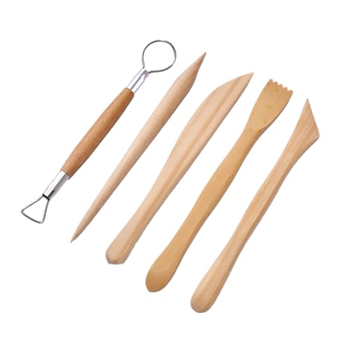 yanzisura 5 Stück Modellierwerkzeug Clay Modelling Tools Töpferwerkzeug Set Carving Tools Clay Keramik Sculpting Ton Werkzeug Töpferwerkzeug Doppelseitige Carving Werkzeuge Sculpting Werkzeug von yanzisura