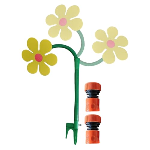 yanzisura Blumensprinkler Für Kinder, 360-Grad-Rotation Bewegliche Beregnung, Spielerischer Gartensprenger Zur Abkühlung Für Kleinkinder Hunde Hof Park Garten Rasen von yanzisura