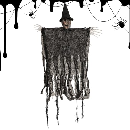 yanzisura Halloween Hexe Dekoration, Gruselige Party-Deko Für Draußen, Schaurige Wohnaccessoires Für Halloween Feiertags-Partyzubehör Außenbereich Garten Vorgarten Geisterhaus Rasen von yanzisura