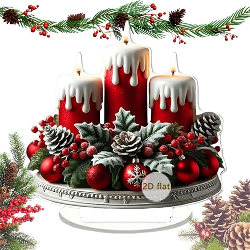 yanzisura Weihnachtliche Schreibtischdekoration, 2D-Acryl-Weihnachtsfeier-Dekorationen, Party-Mittelstück, Tischschmuck für Tisch, , Schrank, Kaminsims, Fensterbank, Bücherregal, Zuhause, Büro von yanzisura