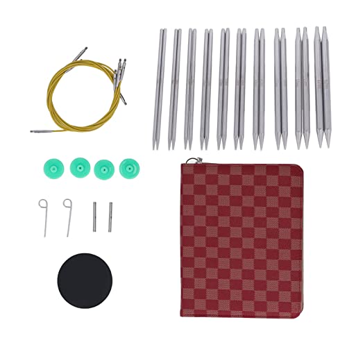 yaogohua 10 Paar Stricknadel-Set, austauschbares Rundstricknadel-Set, stricknadeln,ergonomisches Design, P-Typ-Nadelknöpfe, Strickzubehör für Zuhause yaogohua 10 Paar Stricknadel-Set, austauschbares Rundstricknadel-Set, stricknadeln,ergonomisches Design, P-Typ-Nadelknöpfe, Strickzubehör für Zuhause von yaogohua
