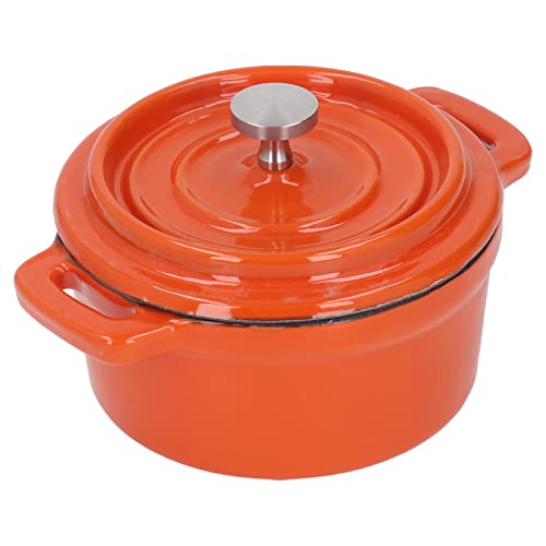 Dutch Oven Topf mit Deckel, Antihaft emaillierter Gusseisen-Kochtopf 10 cm, Antihaft-Pfanne mit Doppelgriff zum Schmoren, Grillen, Brot, Backen, Braten, für Camping auf dem offenen Feuer von yaogohua