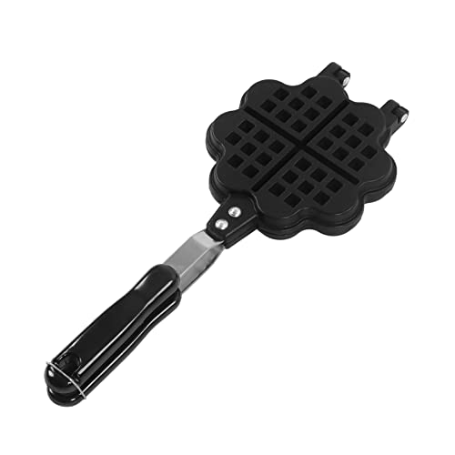 Gusseisen Waffeleisen Pfanne, Guss Aluminium Herdplatte Doppelseitige Waffelform Blume Herzform Non-Stick Waffelform Pfannkuchenform Portable Camping Frühstück Maker für Herdplatte von yaogohua