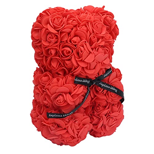 yaogohua 21 cm Blumenbär, PE-Material, roter Rosenbär, romantischer Valentinstag, künstlicher Blumenbär für Hochzeitstag, Geburtstag Geschenk zum Valentinstag von yaogohua