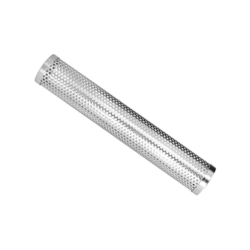 yaogohua Räucherrohr für Grill-Räucherbox Zylindrisches, abnehmbares Räucherrohr für Obstholz-Grillpellets mit großer Kapazität für Outdoor-Camping-Räucherrohr für Pellet-Raucher(30.6CM) von yaogohua