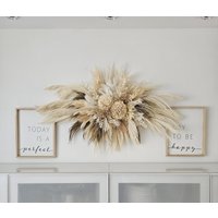 Pampaswolke Xxl 120 cm, Trockenblumen Boho Wanddeko, Hortensien, Schleierkraut, Palm Blätter, Pampasdekoration, Traubogen, Pampas Gesteck von yaseminshandmades