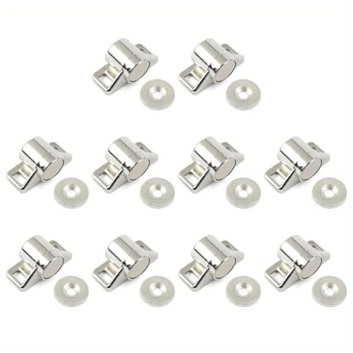 yasoe 10 Stück Magnetischer Schranktürverschluss mit Neodym-Magnet, Schrankriegel, Verschlussbeschläge für Küchenschränke von yasoe