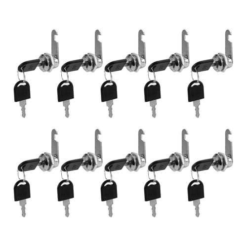 yasoe 10er Set Sicherheitsschloss Metallzylinder Schrankschließfach Nockenschloss mit Schlüssel Sicherheitsbriefkastenschloss Schublade 16mm yasoe 10er Set Sicherheitsschloss Metallzylinder Schrankschließfach Nockenschloss mit Schlüssel Sicherheitsbriefkastenschloss Schublade 16mm von yasoe