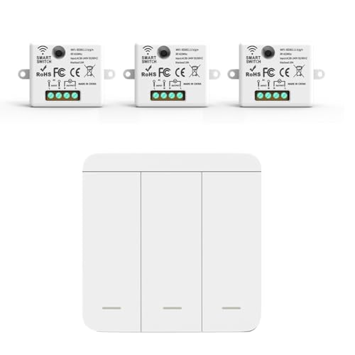 yasoe 3pcs Drahtloser Lichtwandschalter RF 433MHz Relaisempfänger mit 1x 3gang -Panelschalter LED -Fernbedienung für LED -Lampe von yasoe