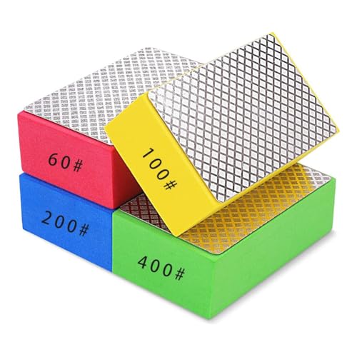 yasoe 4er-Pack Diamant-Handpolierpads, Diamant-Polierpads für, Fliesen, Glas, (Körnung 60/100/200/400) von yasoe