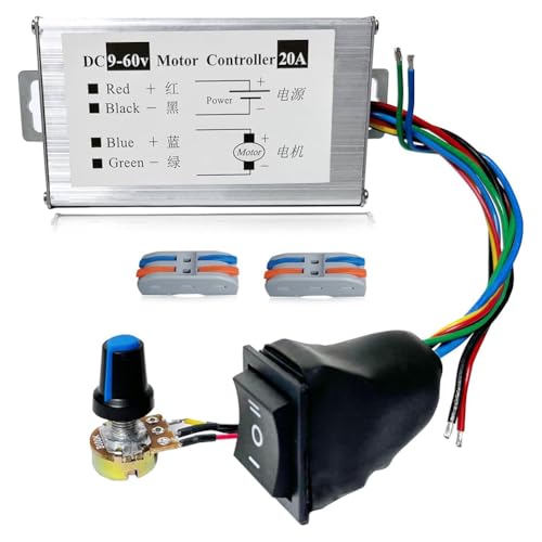 yasoe DC-Motordrehzahlregler, DC 12 V 24 V 36 V 48 V 60 V Motor-Pulsweitenmodulator-Regler mit CW/CCW-Schalter yasoe DC-Motordrehzahlregler, DC 12 V 24 V 36 V 48 V 60 V Motor-Pulsweitenmodulator-Regler mit CW/CCW-Schalter von yasoe