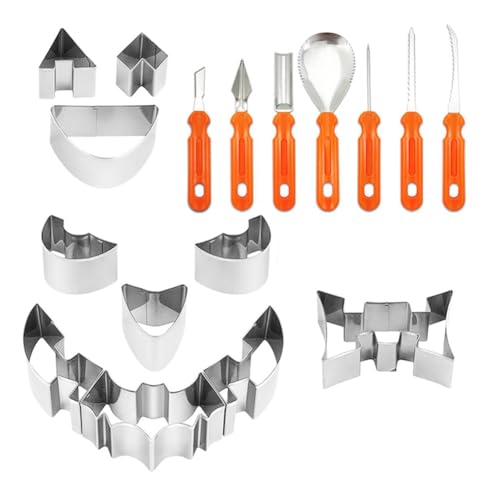 yasoe Halloween-Kürbis-Schnitzwerkzeug-Set, Professionelles Kürbislampen-Schnitzmesser-Set Aus Edelstahl yasoe Halloween-Kürbis-Schnitzwerkzeug-Set, Professionelles Kürbislampen-Schnitzmesser-Set Aus Edelstahl von yasoe