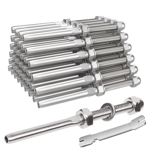 yasoe Kabelgeländer-Gewindebolzen-Spannungsendstück-Anschlussklemme für 1/8-Deckkabelgeländer, für 2 X 2 -/Metallpfosten von yasoe