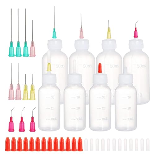 yasoe Kleberflasche mit Präzisions-Applikatorspitze, 30 Ml und 50 Ml Spritzenflasche Aus Kunststoff, Quetschflasche zum Bemalen und Quillen yasoe Kleberflasche mit Präzisions-Applikatorspitze, 30 Ml und 50 Ml Spritzenflasche Aus Kunststoff, Quetschflasche zum Bemalen und Quillen von yasoe