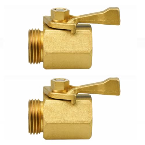 yasoe Robustes Absperrventil für Gartenschläuche Aus Messing, 3/4 Gartenschlauchanschluss, Absperrventil für Wasserleitungen Aus Messing, 2 Stück von yasoe