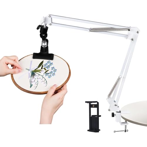 yasoe Verstellbarer Stickrahmenhalter für Handarbeiten, 360° Drehbar, 3-In-1-Stickrahmen-/Tablet-/Telefonhalter, Tischständer, Weiß yasoe Verstellbarer Stickrahmenhalter für Handarbeiten, 360° Drehbar, 3-In-1-Stickrahmen-/Tablet-/Telefonhalter, Tischständer, Weiß von yasoe