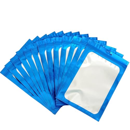 100 Stück Blau Baggys Mylar Beutel Folie Zip 10x15cm, Holographische Wiederverschließbare Druck Siegel Geruchsdicht Ziplock Polybeutel für Mittelgroß 100 Stück Blau Baggys Mylar Beutel Folie Zip 10x15cm, Holographische Wiederverschließbare Druck Siegel Geruchsdicht Ziplock Polybeutel für Mittelgroß von yayafunfun