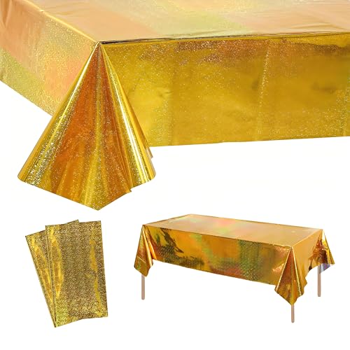 2 Stück Gold Party Tischdecke Glitzer,137 x274cm Rectangle Plastik Tischdecken,Wasserabweisend,Einweg Tischdecke Plastikdeke für Kindergeburtstag,Hochzeitsfeiern,Weihnachten Disco Biene Party Feier 2 Stück Gold Party Tischdecke Glitzer,137 x274cm Rectangle Plastik Tischdecken,Wasserabweisend,Einweg Tischdecke Plastikdeke für Kindergeburtstag,Hochzeitsfeiern,Weihnachten Disco Biene Party Feier von yayafunfun