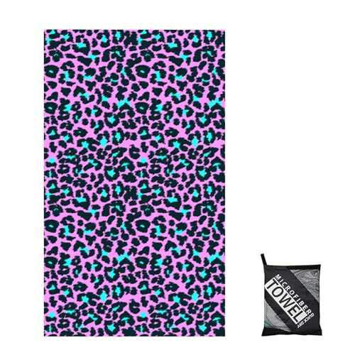 yayafunfun Mikrofaser Handtuch,Strandtuch XXL Microfaser Badetuch Groß 90x160CM,Schnelltrocknend Handtuch Leopardenmuster,Stranddecke Badetuch Strand,Beach Towel Strandtücher von yayafunfun