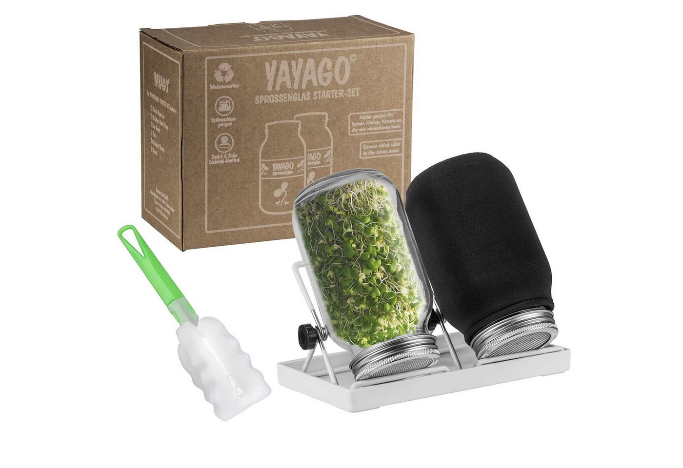 yayago Anzuchttopf Sprossenglas Keimglas 2er Set 750ml Anzuchtset für Sprossen Keimlinge yayago Anzuchttopf Sprossenglas Keimglas 2er Set 750ml Anzuchtset für Sprossen Keimlinge von yayago
