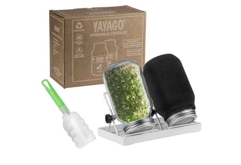 yayago Anzuchttopf Sprossenglas Keimglas 2er Set 750ml Anzuchtset für Sprossen Keimlinge von yayago