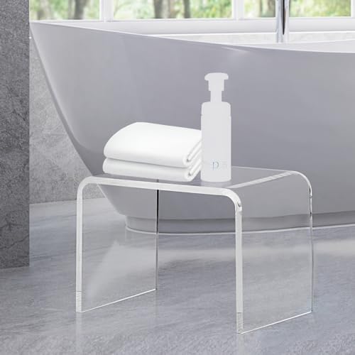 Duschbänke, Acryl Tritthocker, Verdickter Klarer Fußhocker Badezimmer Duschhocker für Rasierbeine, Wasserfester Duschsitz für Spa Bad, Wohnzimmer,Küchenzeile von ybaymy