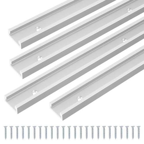 T Nut Schiene, 4 Stück T-nut Schiene Aluminiumlegierung, T-Track 800mm T Profil Gleitschiene T Nut Gehrungsschiene für Tischsäge Router Tisch Holzbearbeitungswerkzeug, 30x13mm von ybaymy