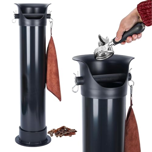 Abklopfbehälter für Siebträger, Espresso Abklopfbehälter Klopfbox, Kommerzieller Kaffeesatz Abschlagbehälter mit Abnehmbarer Geräuschabsorbierender und Handtuchhaken für Küche, Kaffeehaus, Bar von ybaymy