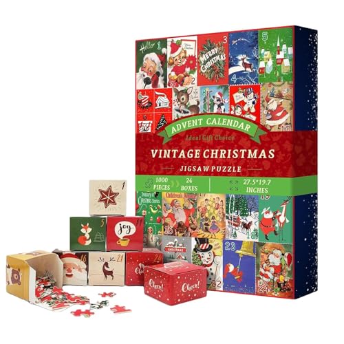 Advent-Puzzle, Advent-Puzzle, 1000 Bits Urlaub Puzzle Weihnachten Countdown Adventskalender - Lustige Und Exquisite Weihnachts-Puzzles 2024 Für Liebevolle Freunde von ycezw