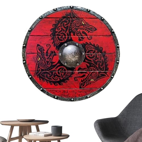 Antike Schild für Cosplay - klassisches Mittelalschild, Holz-Fantasy-Schutz | stilistische Ergänzung für Erholung, historische Cosplay und Gentleman's Kostüme auf dem Festival Antike Schild für Cosplay - klassisches Mittelalschild, Holz-Fantasy-Schutz | stilistische Ergänzung für Erholung, historische Cosplay und Gentleman's Kostüme auf dem Festival von ycezw