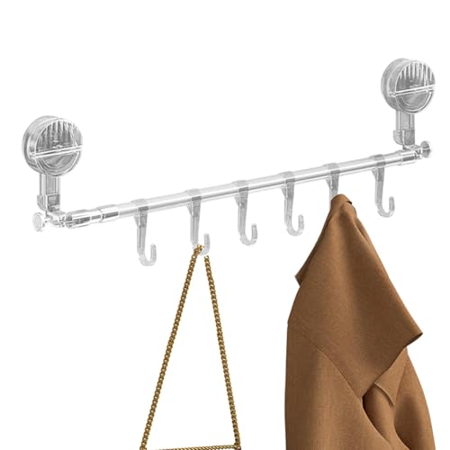 Bad-Handtuchhalter - Bad-Handtuchhalter, Handtuchhalter | Stabiler Badezimmer-Handtuchstange Kleiderständer mit Schiebehaken, Einziehbare Wandmontierte Handtuchhalter für Badezimmer, Handtücher, Hosen von ycezw