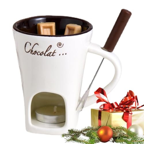 Butterwärmer-Set, Schokoladenfondue-Becher-Set - 130 Ml Keramik Butterwärmer, Süße Schokoladenfondue-Tasse für Buffets, Kreative Fondue-Tasse Für Tee von ycezw