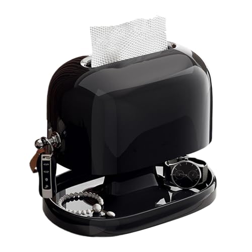 Clear Tissue Case - Double -Layer Tissue Box Organizer, Feder-Unterstützung Tissue Spender | Dekorative Serviettenhalter mit Tablett, elegante Gewebeboxschutz für, Restaurant, Schreibtisch von ycezw