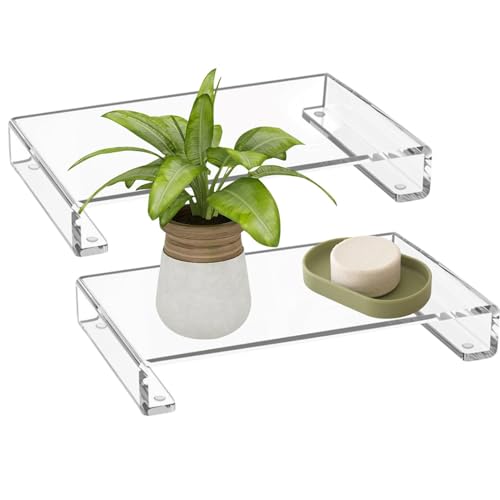 CompToir Cracker mit transparenten Acrylfüßen, transparentes Acryl, 2 x aufsteigende Acryl-Säule mit Mehrzweck-Küchenorganizer von ycezw
