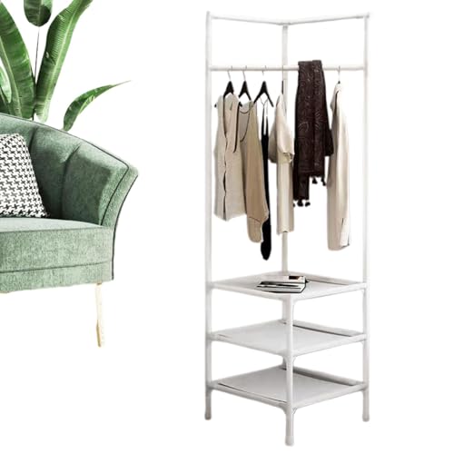 Corner Coat Rack - Metallbodenständer, Eintrag Coat Ständer | Compact Clothes Organizer, Eintrag Storage Rack, Kleidungsstück Eckregal, Schuhständer für Schlafzimmer, Flur und Waschküche von ycezw