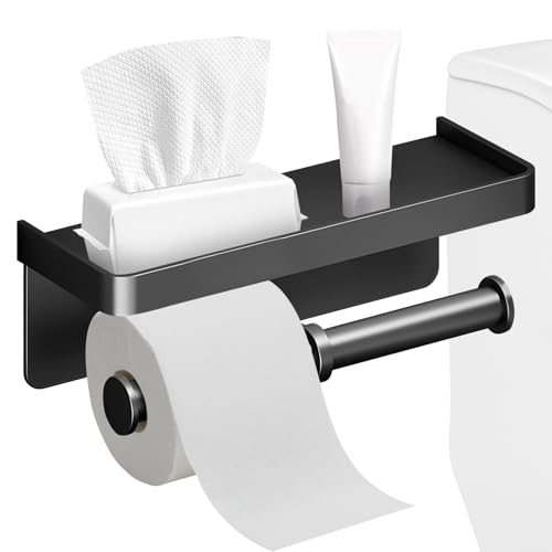 Doppelrollen-Toilettenpapierhalter | Langlebige Metallkonstruktion | Platzsparendes Badezimmerregal mit Anti-Rost-Oberfläche und Telefonplatz | Funktioneller Gewebespender zum Halten von zwei Rollen von ycezw
