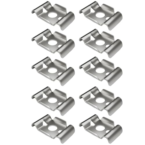 Edelstahl-Dosenclips - 10 Metall-Kabelclips | Haltbare Edelstahl-Dosenklammern Halten Sie Zaunkäfige Metallkabelschellen Perfekt für Backyard Farm Patio Pathway Home Improvement Tools Männer von ycezw