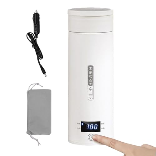 Elektrischer Reisebecher, 12 V, tragbarer LCD-Bildschirm, 400 ml, schnell aufheizender Temperaturkontrollbecher für Wasser, Tee und Kaffee Elektrischer Reisebecher, 12 V, tragbarer LCD-Bildschirm, 400 ml, schnell aufheizender Temperaturkontrollbecher für Wasser, Tee und Kaffee von ycezw