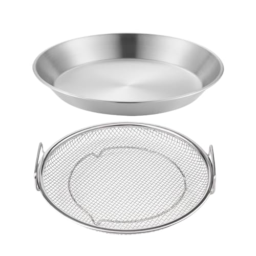 Fett Drip Tray - Stahlöl Rack Basketball, Crisp Food Filter | Kompaktes Ölsieb mit Anti-Spill-Tablett, Multi-Use Kochwerkzeuge für gegrillte Gerichte, frittierte Lebensmittel und Luftbehälter von ycezw