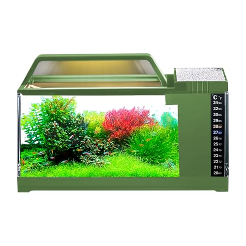 Fischtank -Kit - LED -Aquarium -Startertank Mit Filterpumpe | Kompaktes Ruhiges Aquarium -Kit Mit Beleuchtungs- Und Filtrationssystem, Smart Desktop Fish Bowl Für Schlafzimmer, Büro, Wohnzimmer Wohnku von ycezw