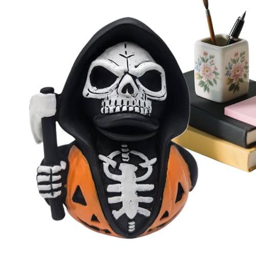 Goth Duck Figures | Premium geformtes Harzmaterial | Sichelwielding Skeletting mit gruseligen Details und dunklen Kleidern | Halloween-Figuren für Home-Regal Autoräume oder gotische Bühne Goth Duck Figures | Premium geformtes Harzmaterial | Sichelwielding Skeletting mit gruseligen Details und dunklen Kleidern | Halloween-Figuren für Home-Regal Autoräume oder gotische Bühne von ycezw