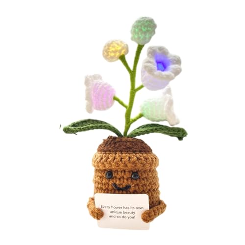 Häkeln Lily Of The Valley Lampe, Lilie Blume Tischlampe | Niedlich Häkeln Schreibtisch Blume Nachtlicht | Häkeln Künstliche Blumen mit Nachtlampen für Frauen, Mädchen, Mama, Ehefrau, Wenig von ycezw
