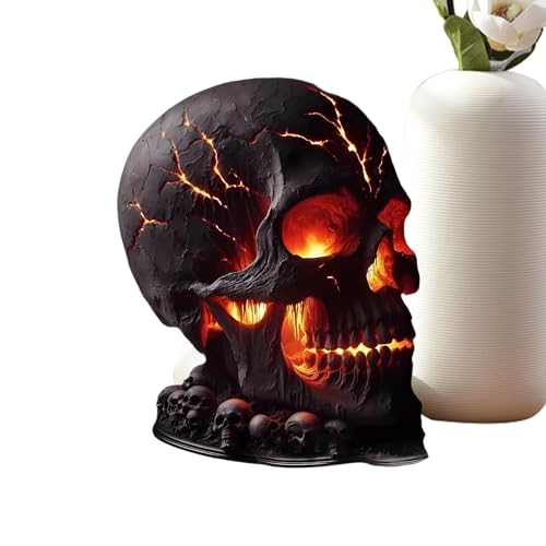 Halloween Skulls Licht - Schädel Flamme Lamp, Schreibtisch Dekoration | Gotisches Partyzubehör mit LED für Urlaub Kamin Garten Garten Tisch Schlafzimmer Wohnzimmer drinnen draußen beängstigend Halloween Skulls Licht - Schädel Flamme Lamp, Schreibtisch Dekoration | Gotisches Partyzubehör mit LED für Urlaub Kamin Garten Garten Tisch Schlafzimmer Wohnzimmer drinnen draußen beängstigend von ycezw