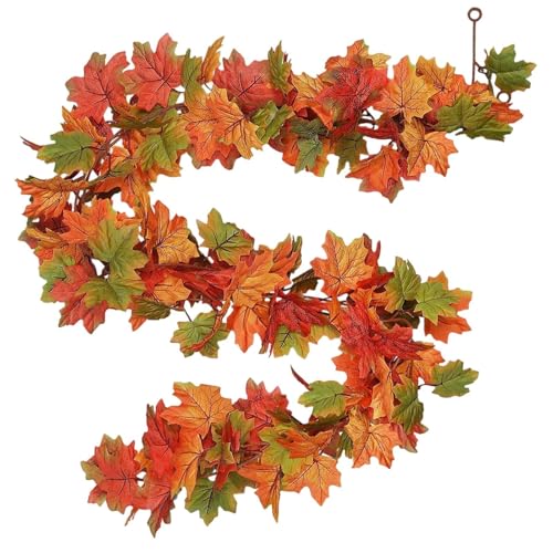 Herbstlaubgirland, Herbstlaub girland, Simuliertes Ahornblatt Rattan | Kreative Herbstdekoration für zu Hause, künstliche Herbstblätter von ycezw