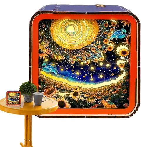Holz Puzzle Nightlight - Puzzle Nightlight mit Szenerie-Design, Holz Puzzle Nightlight | USB-Ladepuzzle, LED-Nachtlicht für Schlafzimmer, Wohnzimmer, dekorative Nachtlicht aus Holz Puzzle von ycezw