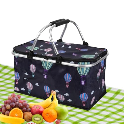 Isolierter Picknickkorb - Großer Picknickkorb, Outdoor Strandkorb Kühler | Faltbare Picknicktasche Aus Leinwand mit Riemen, Bequeme Leere Reisekorb für Snacks, Getränke, Notwendigkeit Isolierter Picknickkorb - Großer Picknickkorb, Outdoor Strandkorb Kühler | Faltbare Picknicktasche Aus Leinwand mit Riemen, Bequeme Leere Reisekorb für Snacks, Getränke, Notwendigkeit von ycezw
