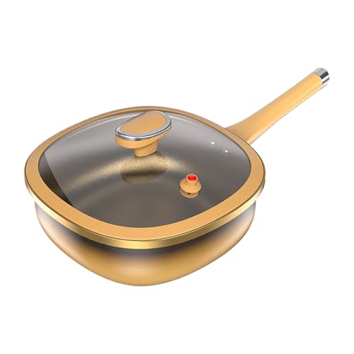 Jedoch Frying Pan – Elektro-Induktionspfanne, ergonomisch, mit Glasdeckel, Pfannkuchenwerkzeug für Abendessen Jedoch Frying Pan – Elektro-Induktionspfanne, ergonomisch, mit Glasdeckel, Pfannkuchenwerkzeug für Abendessen von ycezw
