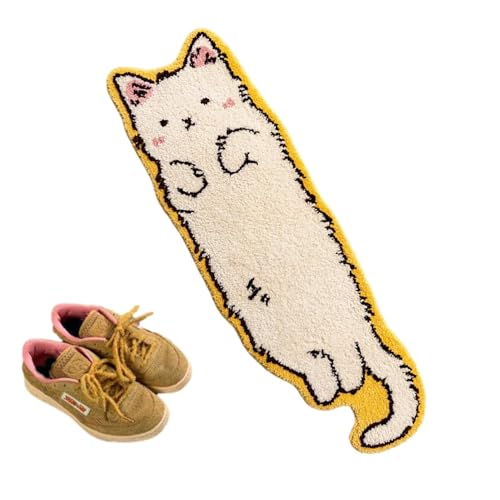 Katzen-Badematte, Katzen-förmige Teppich, Vista Print Anti-Anti-Rutsch-Cartoon Katze einzigartige Teppich, weiche Katze Türmatte Bettmatte Schlafzimmer Duschmatte, Schlafsaal Preppy Raumdekoration für von ycezw