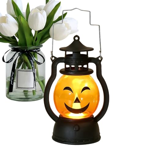 Kürbis Halloween Laterne Lampe | Hand-Kommode helle Dekoration | Tragbarer Kürbis mit flackerndem Glühen | Lustiges beängstigendes Zubehör für Halloween-Partys, Hofschirme, Kostüme und Nachtzeit T von ycezw